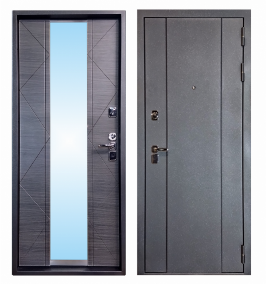 Квадро-Z - эргономичная дверь в современном дизайне с зеркалом 300х1900 мм
